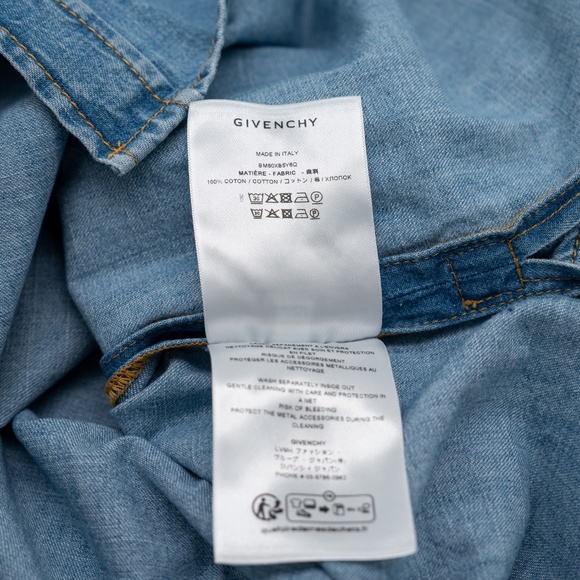 size S Givenchy Blue Denim Shirt Button - Picture 7 of 7